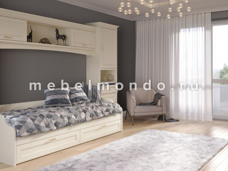 Кровать  0.9 "Сиена" с ящиками, береза - бежевый (Sbk Home)